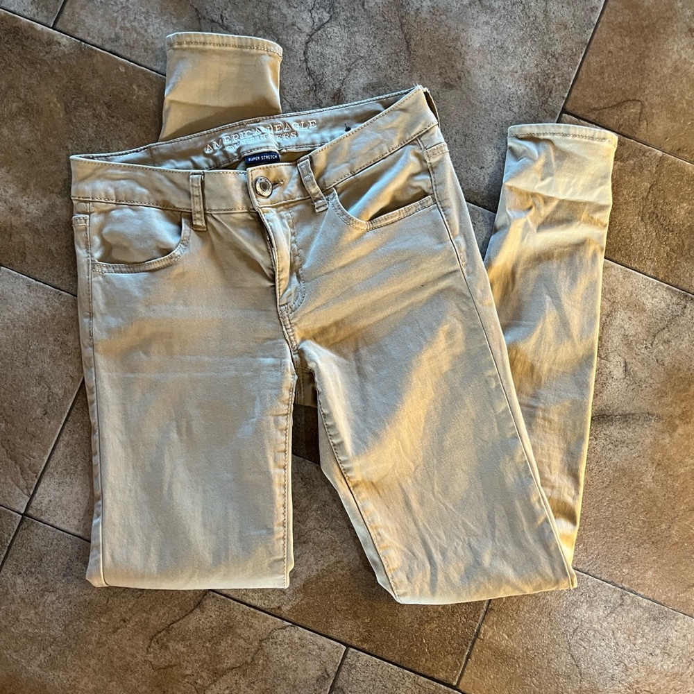 American Eagle Outfitters Women's Light Tan Skinny Jeans